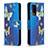 Custodia Portafoglio In Pelle Fantasia Modello Cover con Supporto B03F per Samsung Galaxy A72 5G Cielo Blu