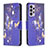 Custodia Portafoglio In Pelle Fantasia Modello Cover con Supporto B03F per Samsung Galaxy A73 5G Blu Notte