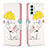 Custodia Portafoglio In Pelle Fantasia Modello Cover con Supporto B03F per Samsung Galaxy F23 5G Giallo