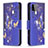 Custodia Portafoglio In Pelle Fantasia Modello Cover con Supporto B03F per Samsung Galaxy F42 5G Blu Notte