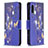 Custodia Portafoglio In Pelle Fantasia Modello Cover con Supporto B03F per Samsung Galaxy M02 Blu Notte