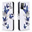 Custodia Portafoglio In Pelle Fantasia Modello Cover con Supporto B03F per Samsung Galaxy M02s Blu