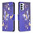 Custodia Portafoglio In Pelle Fantasia Modello Cover con Supporto B03F per Samsung Galaxy M23 5G Blu Notte