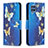 Custodia Portafoglio In Pelle Fantasia Modello Cover con Supporto B03F per Samsung Galaxy M32 4G Cielo Blu