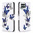 Custodia Portafoglio In Pelle Fantasia Modello Cover con Supporto B03F per Samsung Galaxy M33 5G Blu