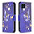 Custodia Portafoglio In Pelle Fantasia Modello Cover con Supporto B03F per Samsung Galaxy M53 5G Blu Notte