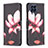 Custodia Portafoglio In Pelle Fantasia Modello Cover con Supporto B03F per Samsung Galaxy M53 5G Rosso