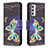 Custodia Portafoglio In Pelle Fantasia Modello Cover con Supporto B03F per Samsung Galaxy Quantum4 5G