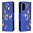 Custodia Portafoglio In Pelle Fantasia Modello Cover con Supporto B03F per Samsung Galaxy S20 FE 5G Blu Notte