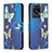 Custodia Portafoglio In Pelle Fantasia Modello Cover con Supporto B03F per Vivo Y02 Cielo Blu