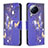 Custodia Portafoglio In Pelle Fantasia Modello Cover con Supporto B03F per Xiaomi Civi 3 5G Blu Notte