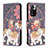 Custodia Portafoglio In Pelle Fantasia Modello Cover con Supporto B03F per Xiaomi Mi 11i 5G (2022) Marrone