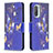 Custodia Portafoglio In Pelle Fantasia Modello Cover con Supporto B03F per Xiaomi Mi 11X 5G Blu Notte