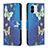 Custodia Portafoglio In Pelle Fantasia Modello Cover con Supporto B03F per Xiaomi Poco C50 Cielo Blu