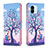 Custodia Portafoglio In Pelle Fantasia Modello Cover con Supporto B03F per Xiaomi Poco C50 Lavanda