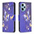 Custodia Portafoglio In Pelle Fantasia Modello Cover con Supporto B03F per Xiaomi Poco F5 5G Blu