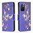 Custodia Portafoglio In Pelle Fantasia Modello Cover con Supporto B03F per Xiaomi Poco M4 Pro 5G Blu Notte