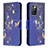 Custodia Portafoglio In Pelle Fantasia Modello Cover con Supporto B03F per Xiaomi Redmi 10 (2022) Blu Notte