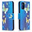 Custodia Portafoglio In Pelle Fantasia Modello Cover con Supporto B03F per Xiaomi Redmi Note 10 4G Cielo Blu