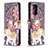 Custodia Portafoglio In Pelle Fantasia Modello Cover con Supporto B03F per Xiaomi Redmi Note 10 Pro 4G Marrone