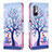 Custodia Portafoglio In Pelle Fantasia Modello Cover con Supporto B03F per Xiaomi Redmi Note 10T 5G Lavanda