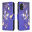 Custodia Portafoglio In Pelle Fantasia Modello Cover con Supporto B03F per Xiaomi Redmi Note 11 4G (2022) Blu Notte