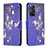 Custodia Portafoglio In Pelle Fantasia Modello Cover con Supporto B03F per Xiaomi Redmi Note 11 Pro 4G Blu Notte