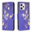 Custodia Portafoglio In Pelle Fantasia Modello Cover con Supporto B03F per Xiaomi Redmi Note 12 Explorer Blu Notte