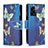 Custodia Portafoglio In Pelle Fantasia Modello Cover con Supporto B04F per OnePlus Nord N300 5G Blu