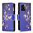 Custodia Portafoglio In Pelle Fantasia Modello Cover con Supporto B04F per OnePlus Nord N300 5G Blu Notte