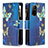 Custodia Portafoglio In Pelle Fantasia Modello Cover con Supporto B04F per Oppo A94 5G Blu