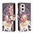 Custodia Portafoglio In Pelle Fantasia Modello Cover con Supporto B04F per Oppo A96 5G Marrone