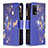 Custodia Portafoglio In Pelle Fantasia Modello Cover con Supporto B04F per Oppo F19 Pro Blu Notte