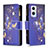 Custodia Portafoglio In Pelle Fantasia Modello Cover con Supporto B04F per Oppo F21s Pro 5G Blu Notte