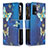 Custodia Portafoglio In Pelle Fantasia Modello Cover con Supporto B04F per Oppo Reno5 F Blu