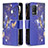 Custodia Portafoglio In Pelle Fantasia Modello Cover con Supporto B04F per Realme 8 5G Blu Notte
