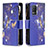 Custodia Portafoglio In Pelle Fantasia Modello Cover con Supporto B04F per Realme 8s 5G Blu Notte