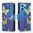 Custodia Portafoglio In Pelle Fantasia Modello Cover con Supporto B04F per Realme 9 4G Blu