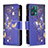 Custodia Portafoglio In Pelle Fantasia Modello Cover con Supporto B04F per Realme 9 5G Blu Notte