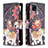 Custodia Portafoglio In Pelle Fantasia Modello Cover con Supporto B04F per Realme C21 Marrone