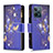 Custodia Portafoglio In Pelle Fantasia Modello Cover con Supporto B04F per Realme C31 Blu Notte