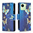 Custodia Portafoglio In Pelle Fantasia Modello Cover con Supporto B04F per Realme Narzo 50i Prime Blu