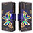 Custodia Portafoglio In Pelle Fantasia Modello Cover con Supporto B04F per Samsung Galaxy A01 SM-A015 Nero