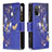 Custodia Portafoglio In Pelle Fantasia Modello Cover con Supporto B04F per Samsung Galaxy A02s Blu Notte
