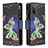 Custodia Portafoglio In Pelle Fantasia Modello Cover con Supporto B04F per Samsung Galaxy A02s Nero