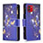 Custodia Portafoglio In Pelle Fantasia Modello Cover con Supporto B04F per Samsung Galaxy A03 Blu Notte