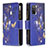 Custodia Portafoglio In Pelle Fantasia Modello Cover con Supporto B04F per Samsung Galaxy A03s Blu Notte