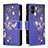 Custodia Portafoglio In Pelle Fantasia Modello Cover con Supporto B04F per Samsung Galaxy A04 4G Blu Notte