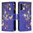 Custodia Portafoglio In Pelle Fantasia Modello Cover con Supporto B04F per Samsung Galaxy A04s Blu Notte