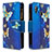 Custodia Portafoglio In Pelle Fantasia Modello Cover con Supporto B04F per Samsung Galaxy A20 Blu